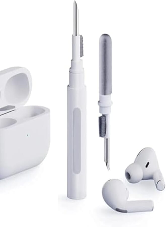 Showay cleaner kit for airpods pro 1 2 multi-function cleaning pen soft brush for bluetooth earphones case, wireless earphones, wireless earbuds cleaning tools for huawei samsung mi earbuds-white